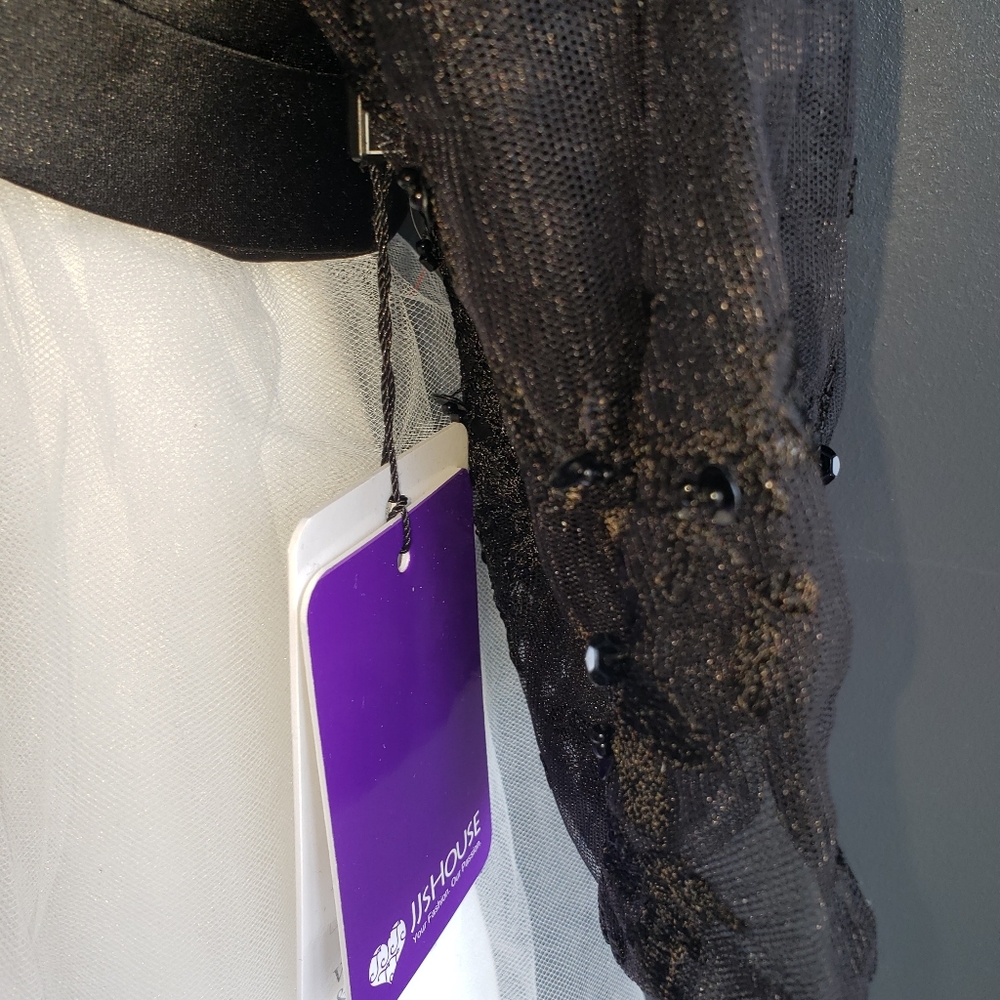 20W NWT Tea-length Strapless Gown / Black Lacey Bolero Jacket Sold Seperately - Picture 6 of 12